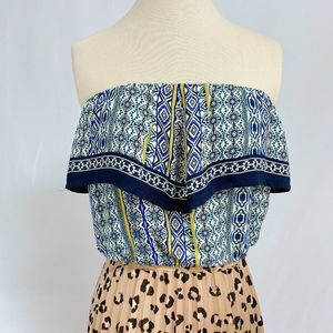 ASTR The Label Patterned Strapless Top